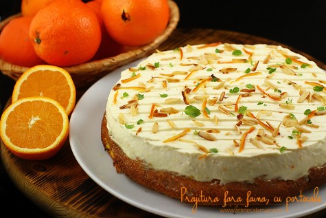 Prajitura fara faina cu portocale si crema philadelphia