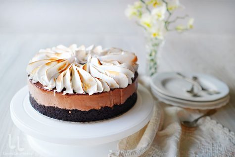 Cheesecake cu ciocolată și caramel, fără coacere